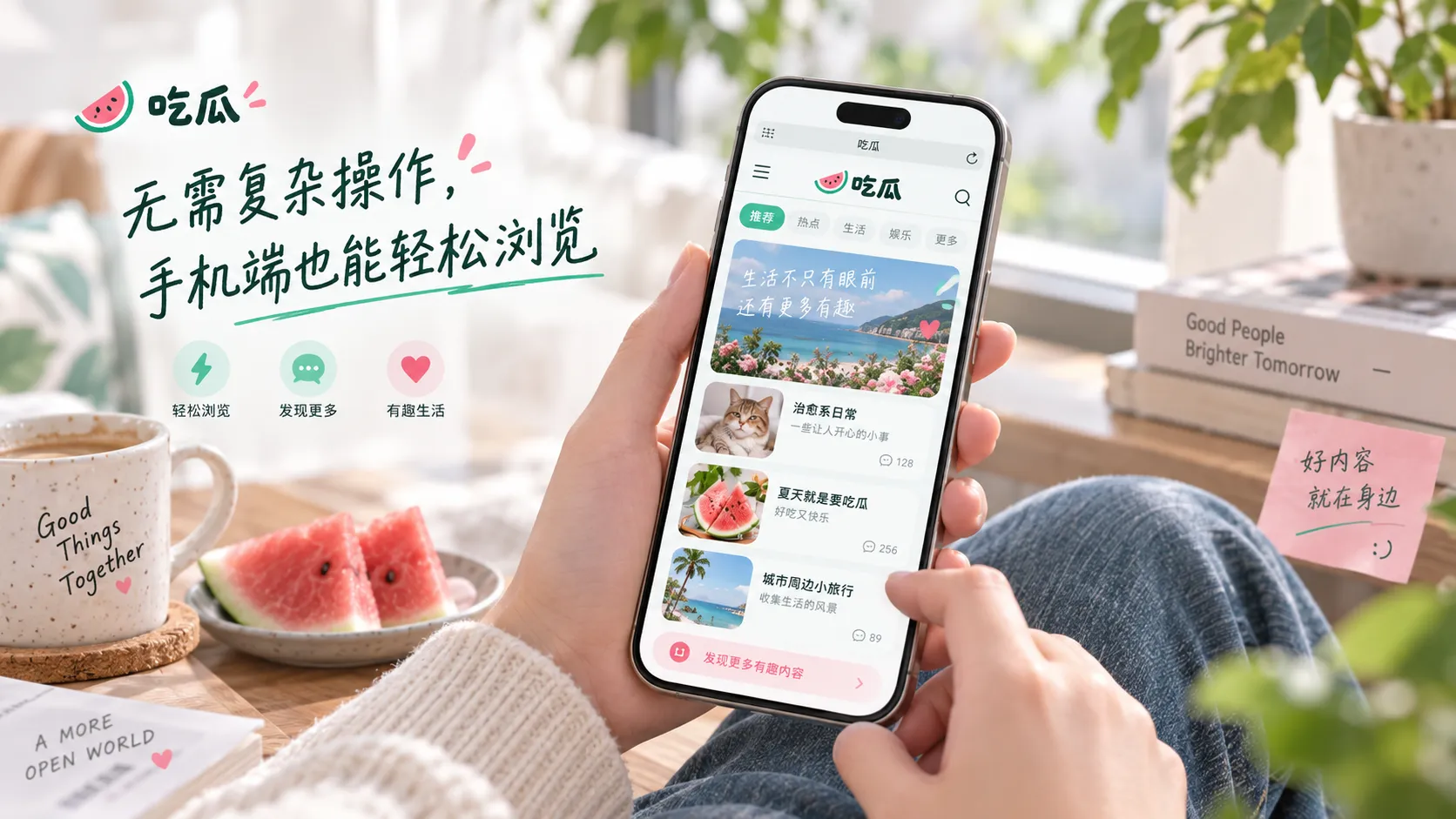 吃瓜网移动端浏览界面示意图